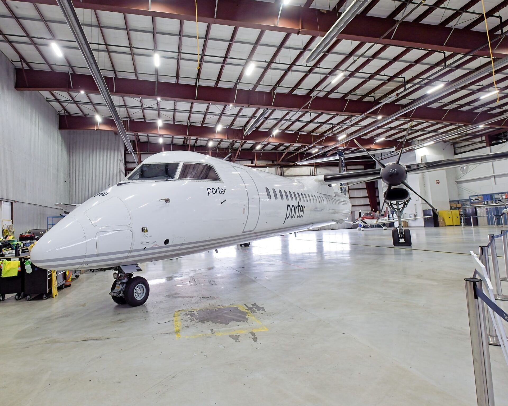 Inside the hanger