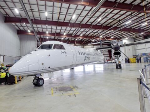 Inside the hanger