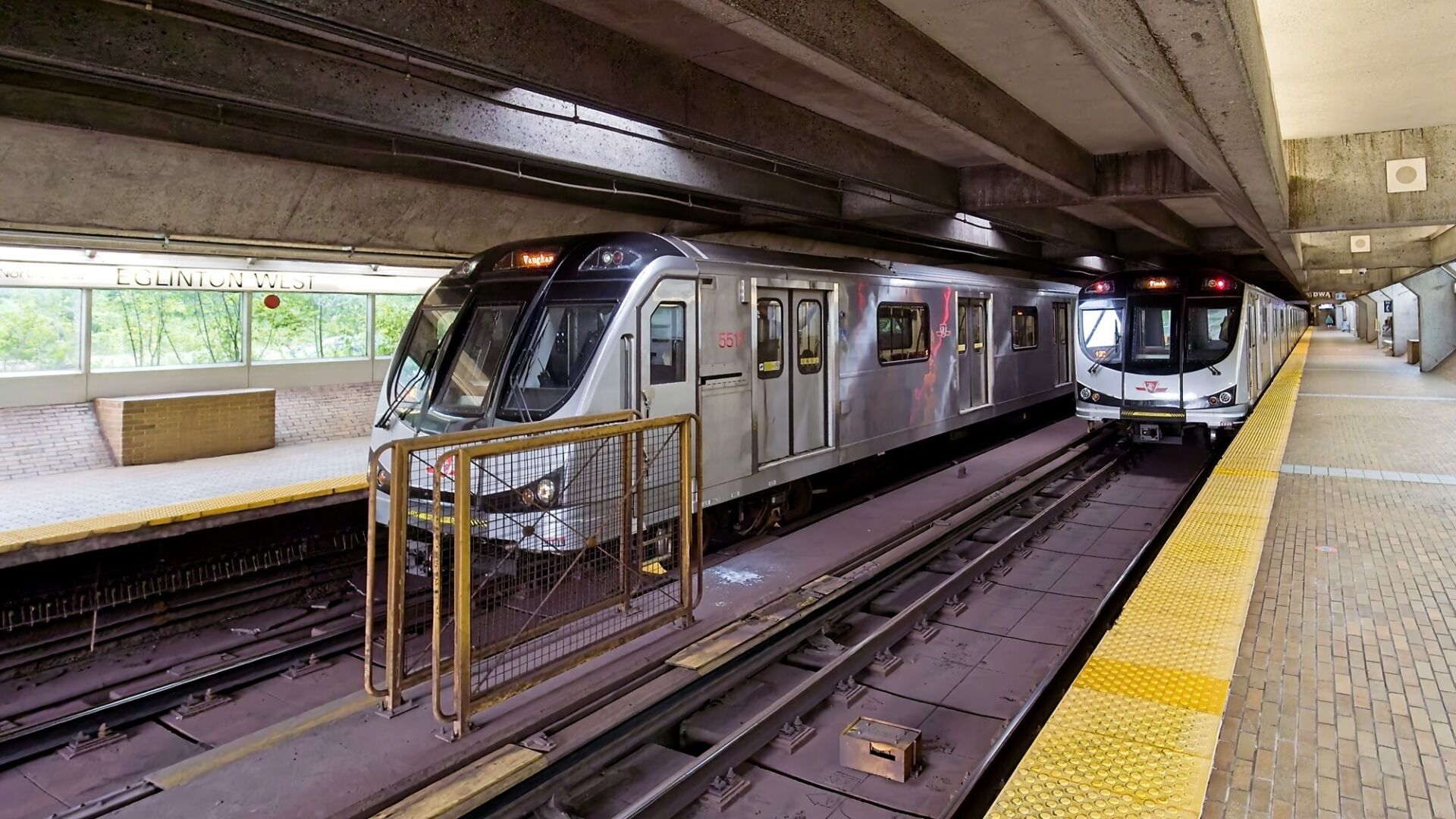 Trains at track level