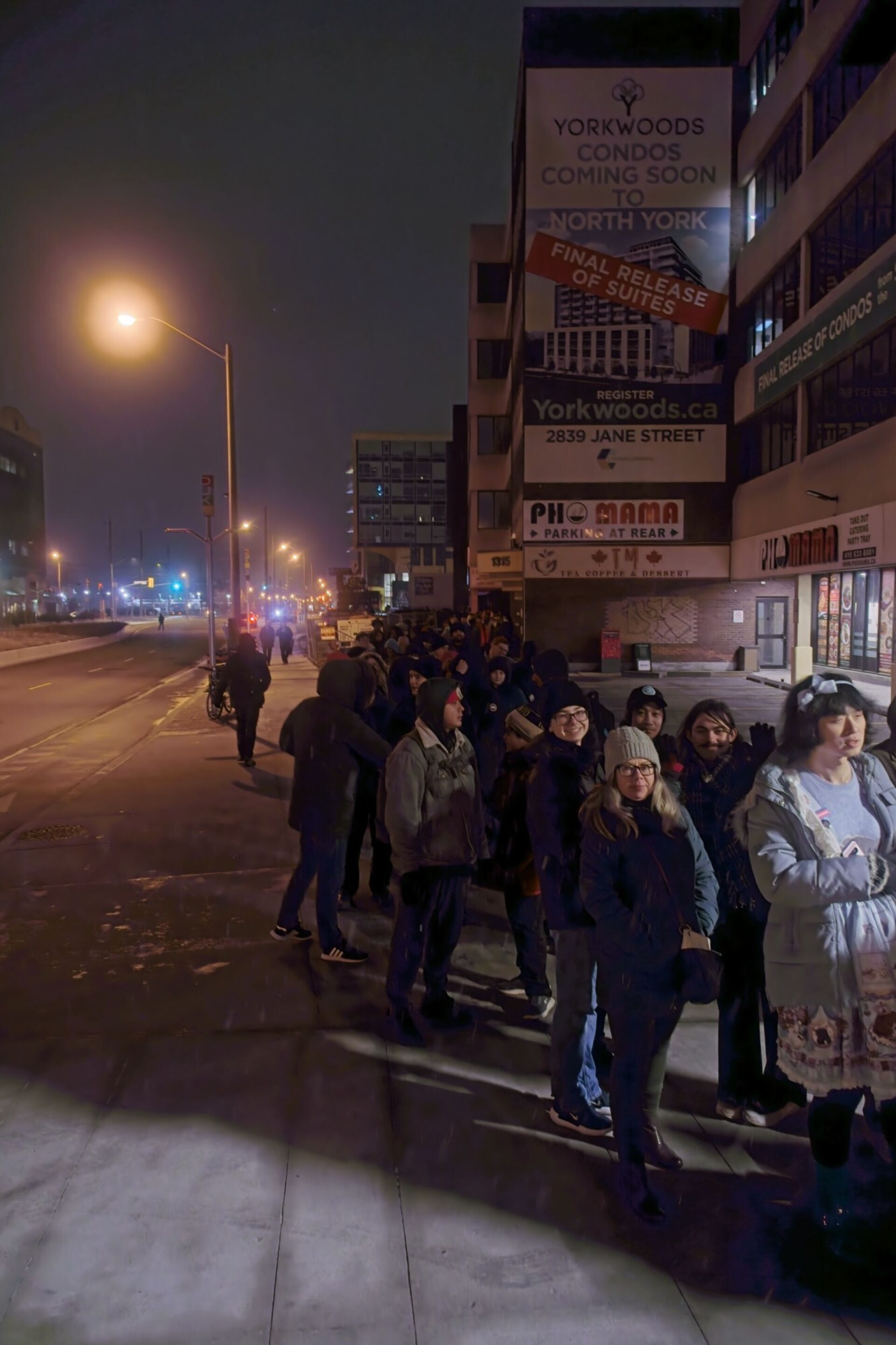 Waiting for line 6 to open on opening day December 7, 2025, just before 7am.