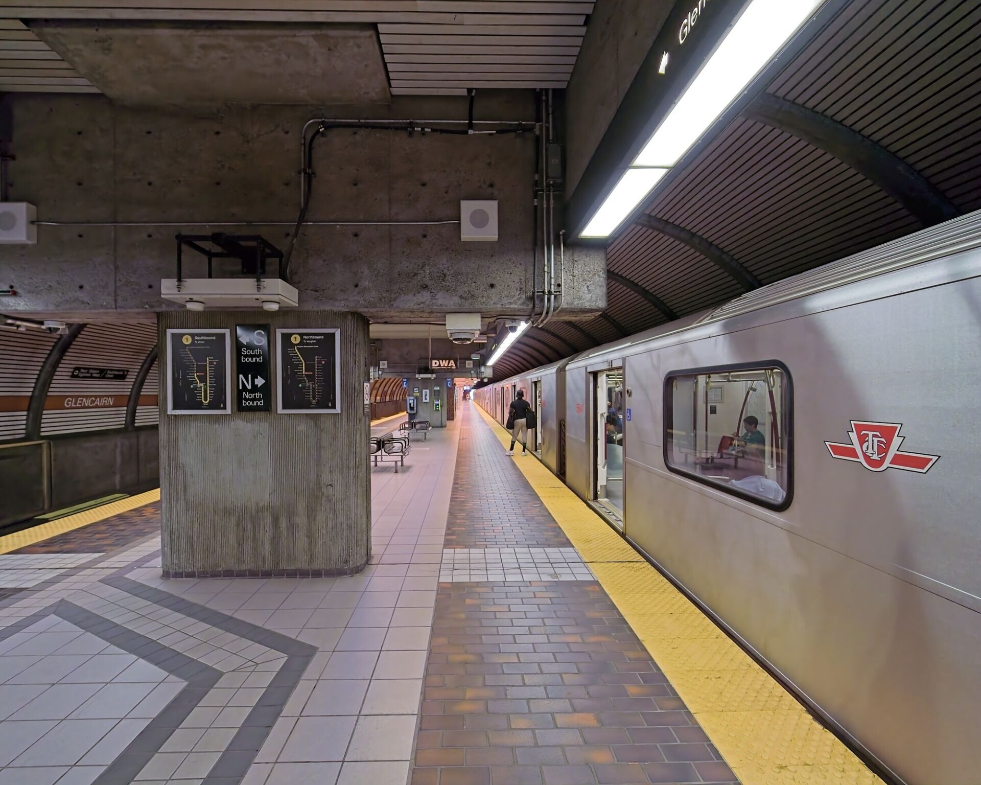Southbound train at the platform