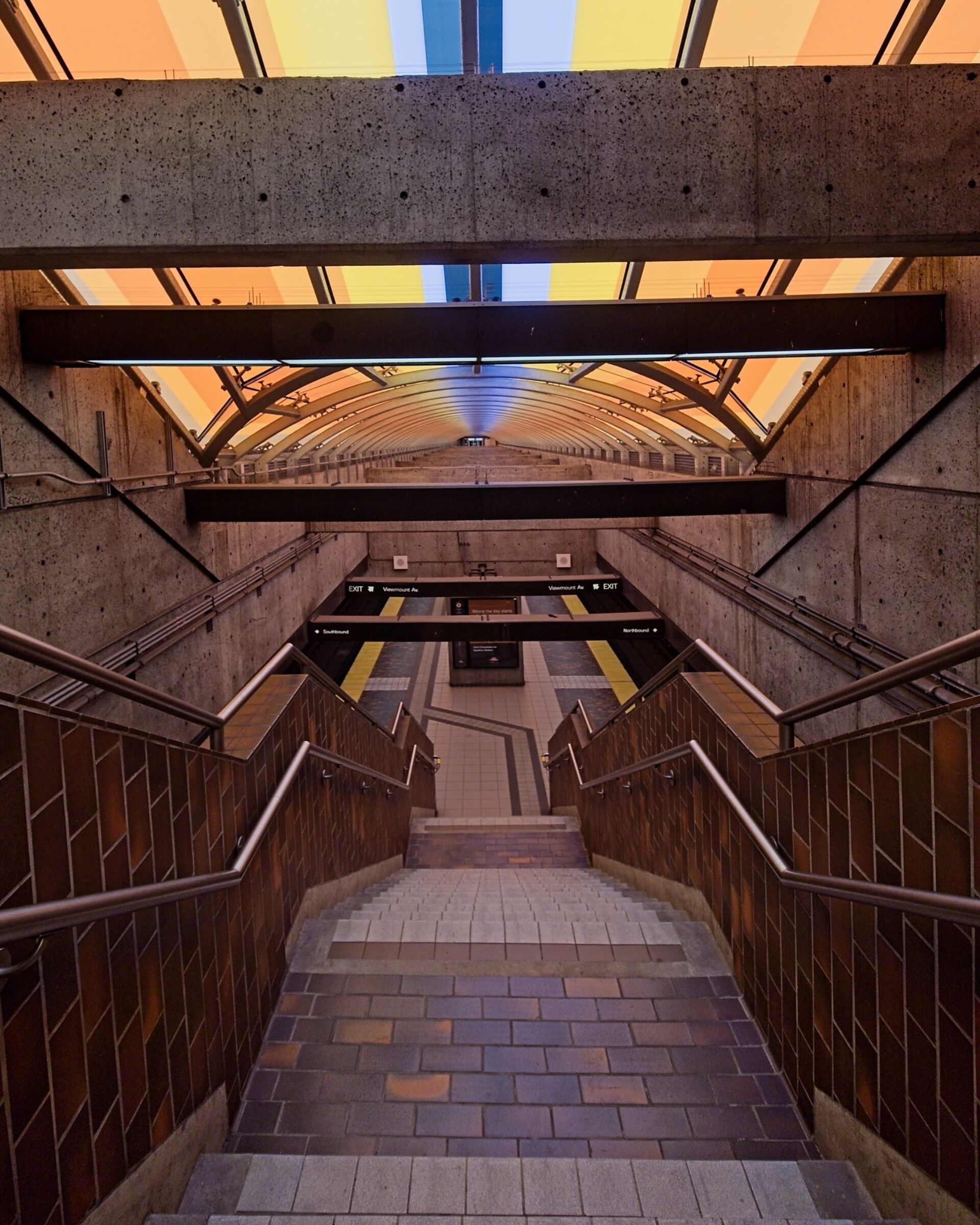 Reverse view down the stairs