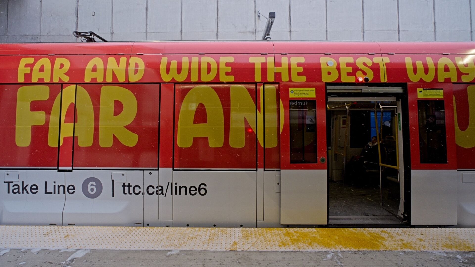 Train  wrapped promoting the line during opening week.