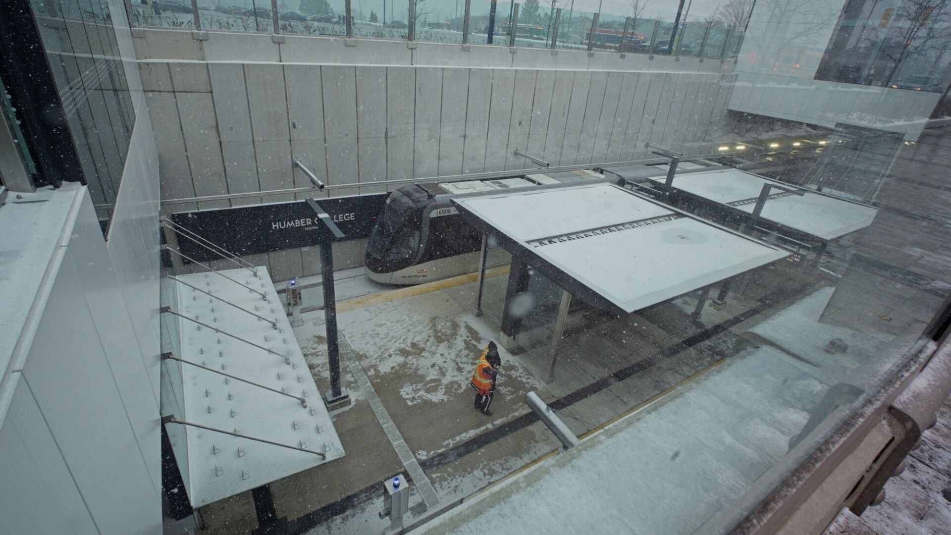 Track level as seen from street level.