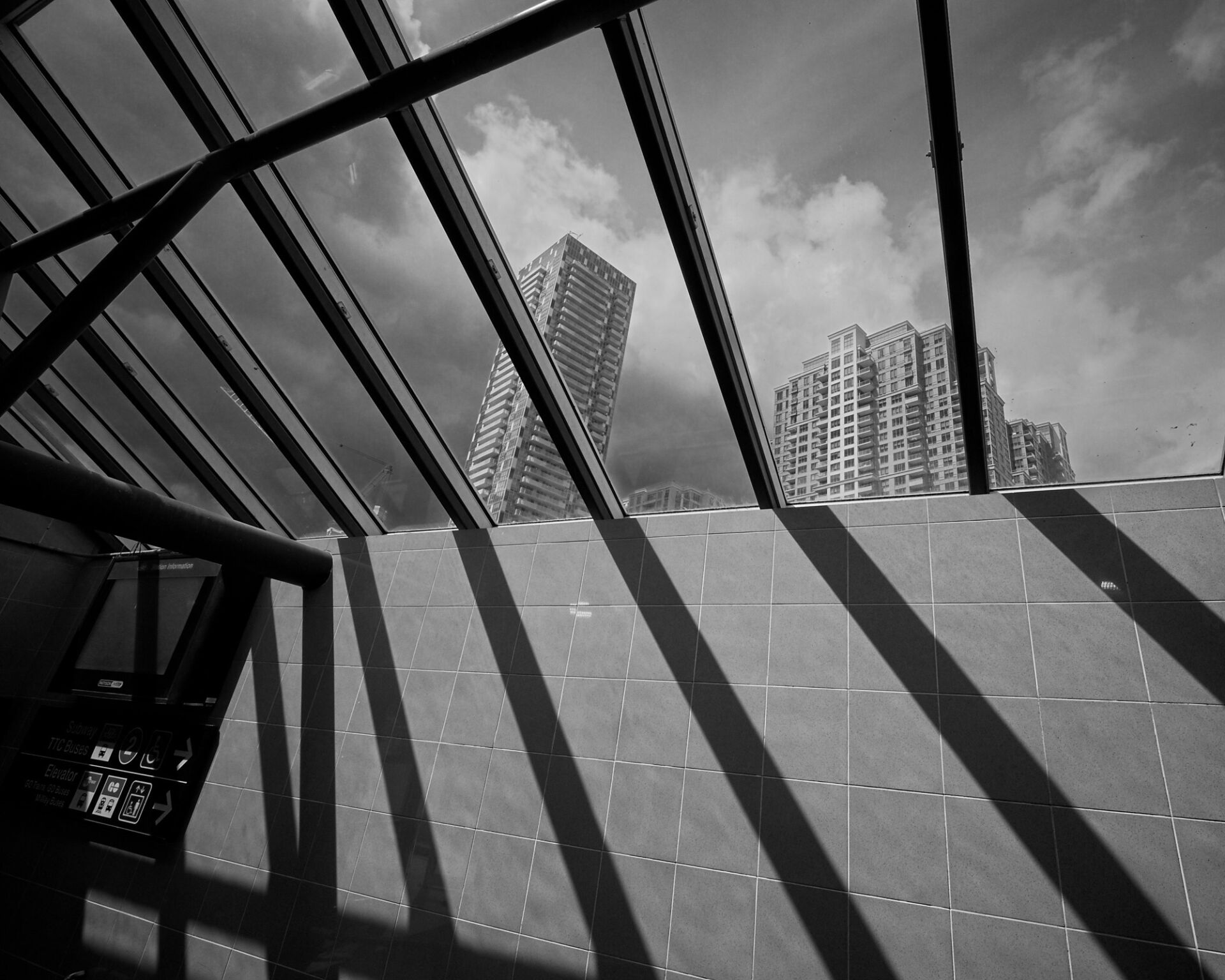 Light and shadow entering the station.