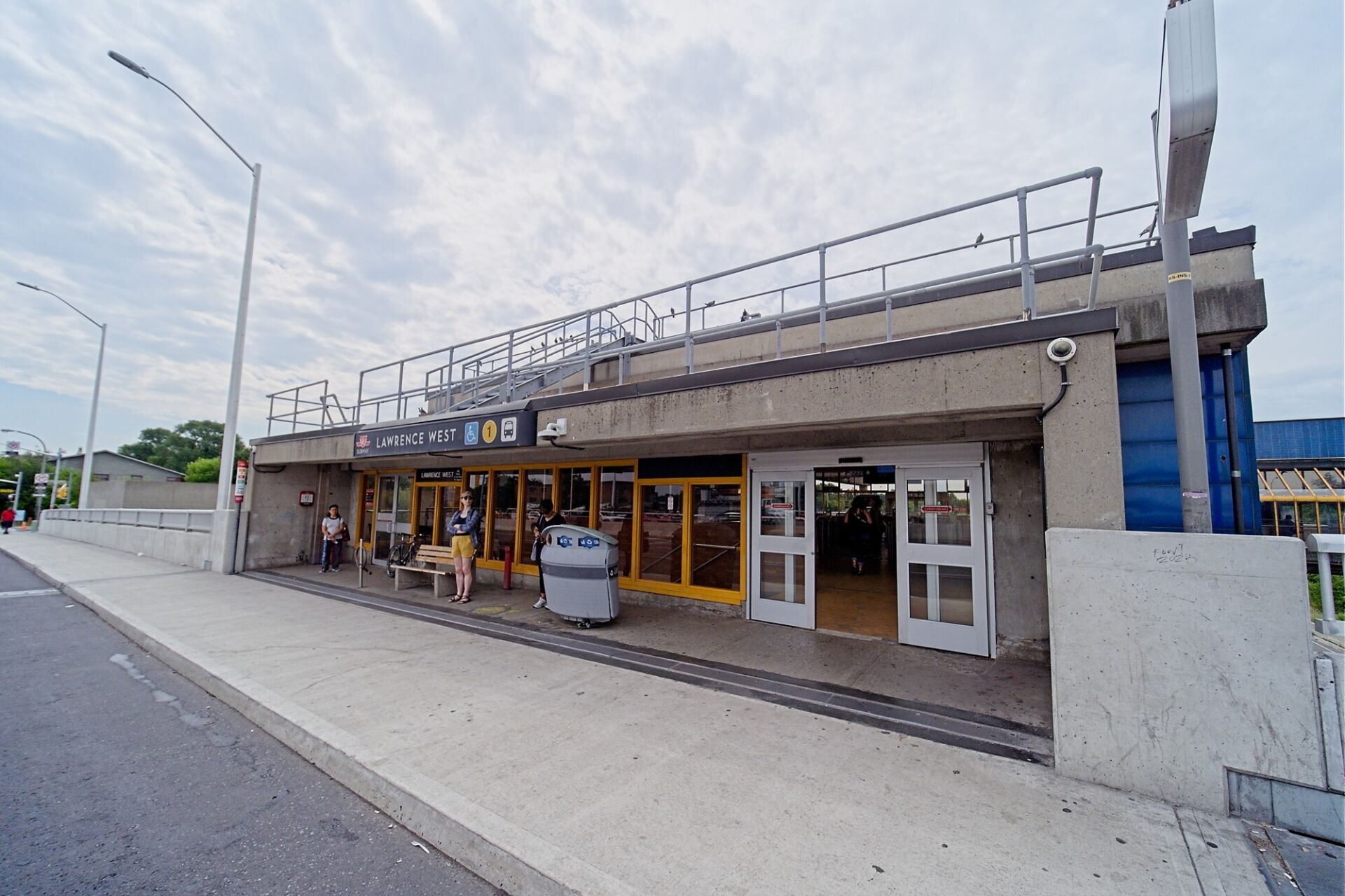 Entrance to Lawrence West Station.