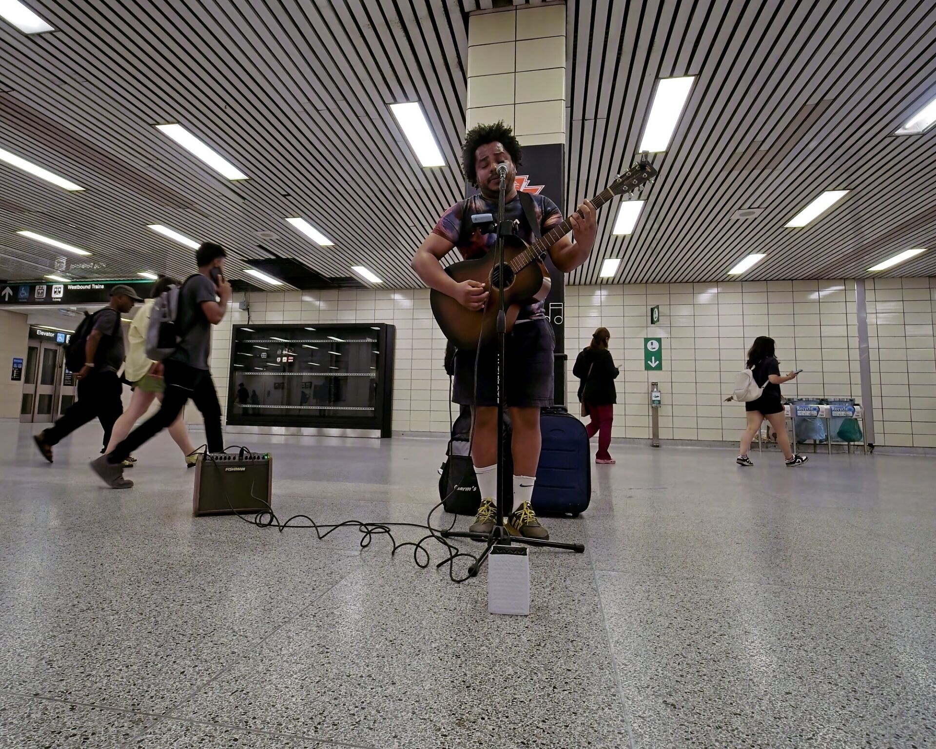 Busker at concourse level