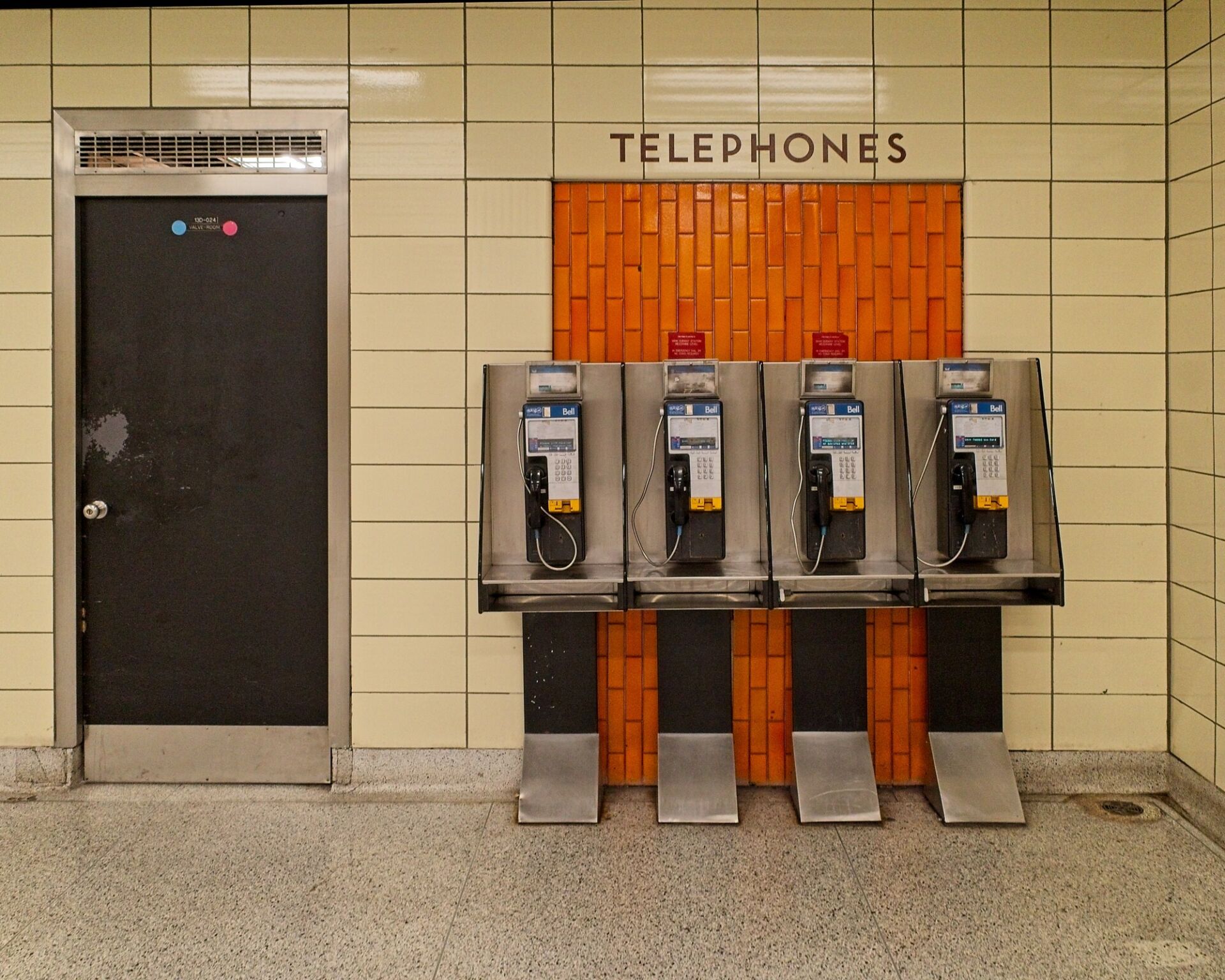 Bank of payphones