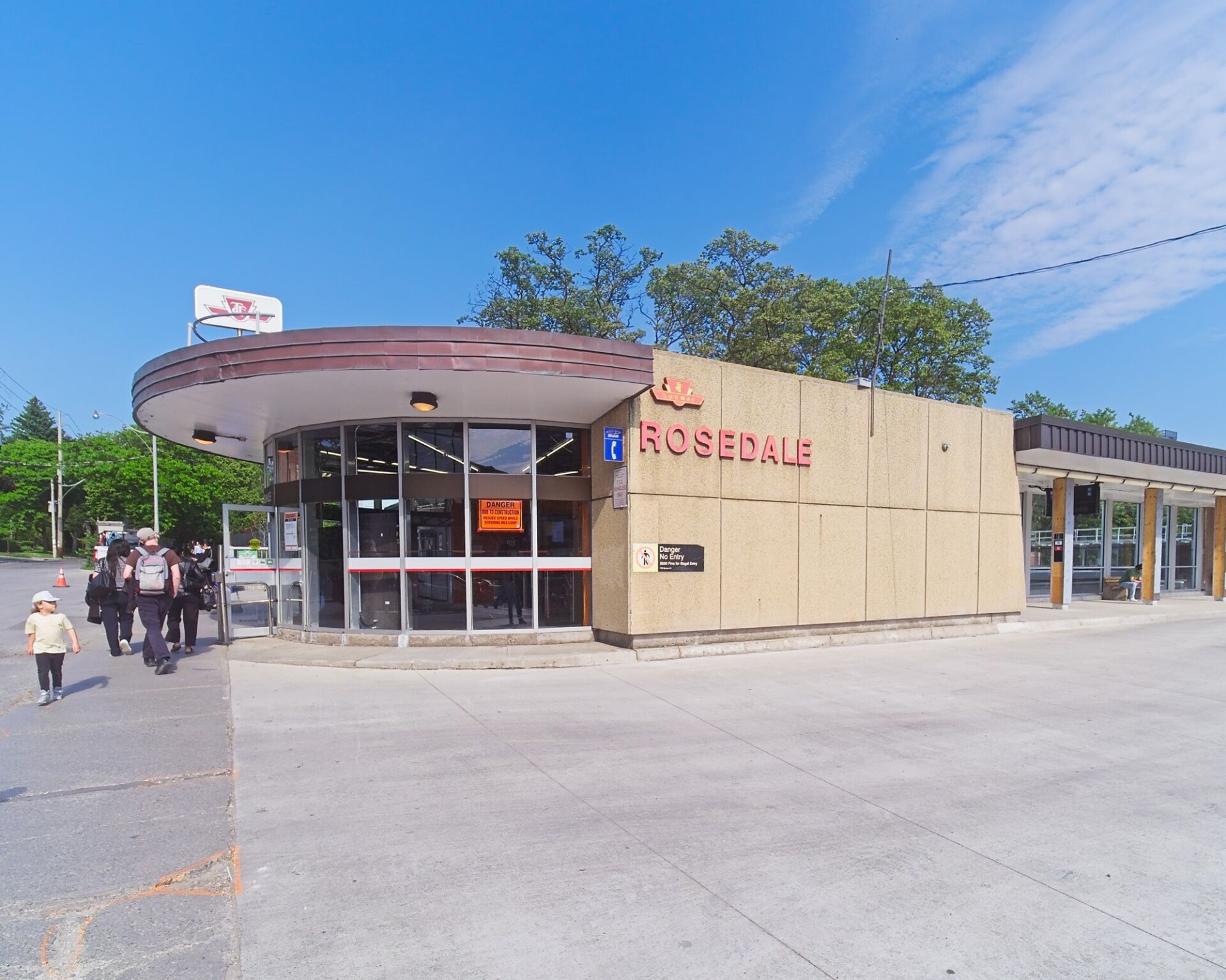 Station entrance and bus bay.