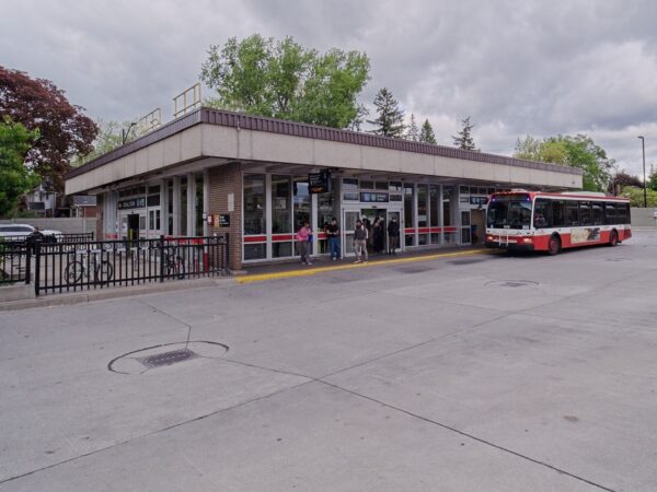 Station exterior and bus bay.