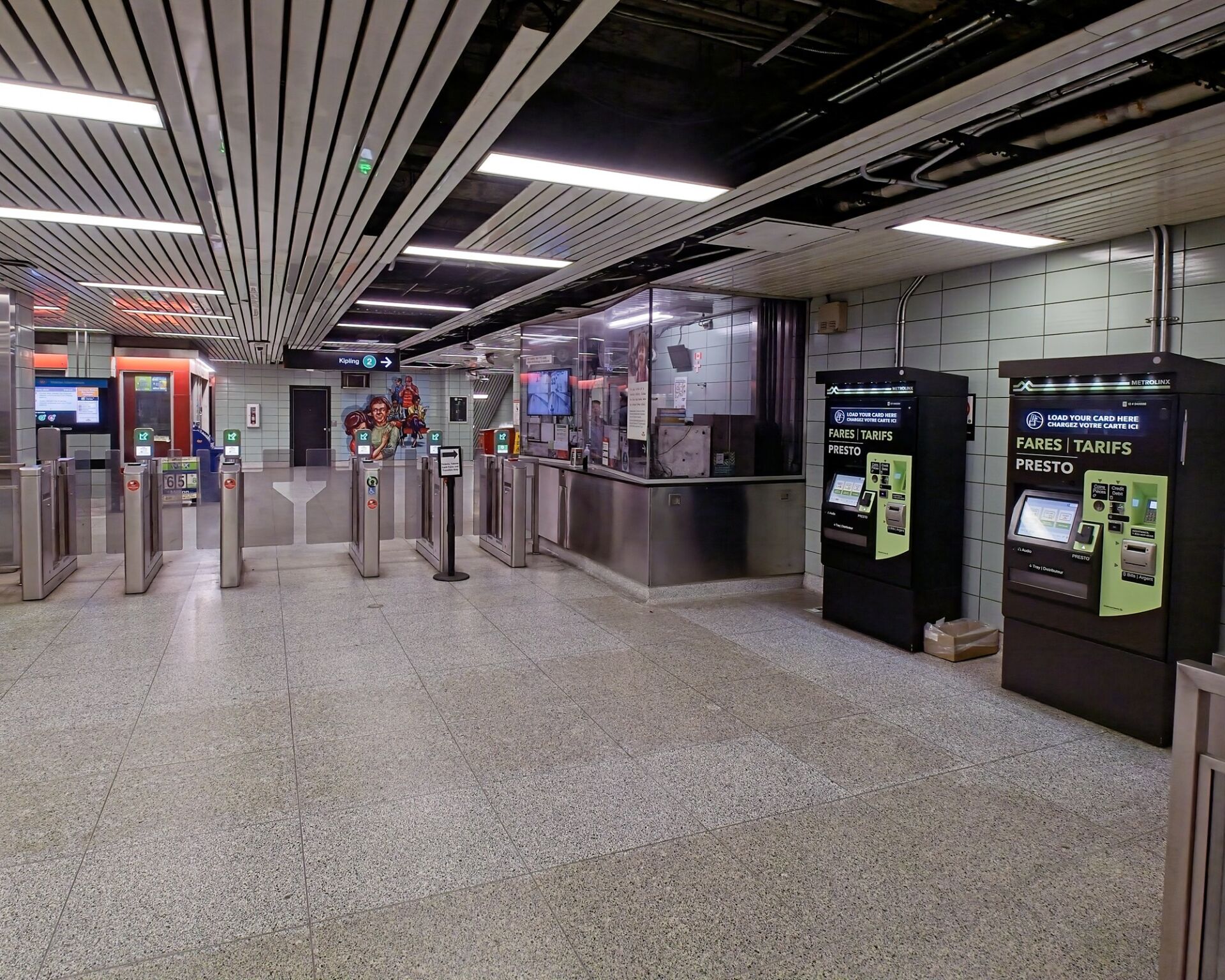 Pay gates and presto card recharge stations