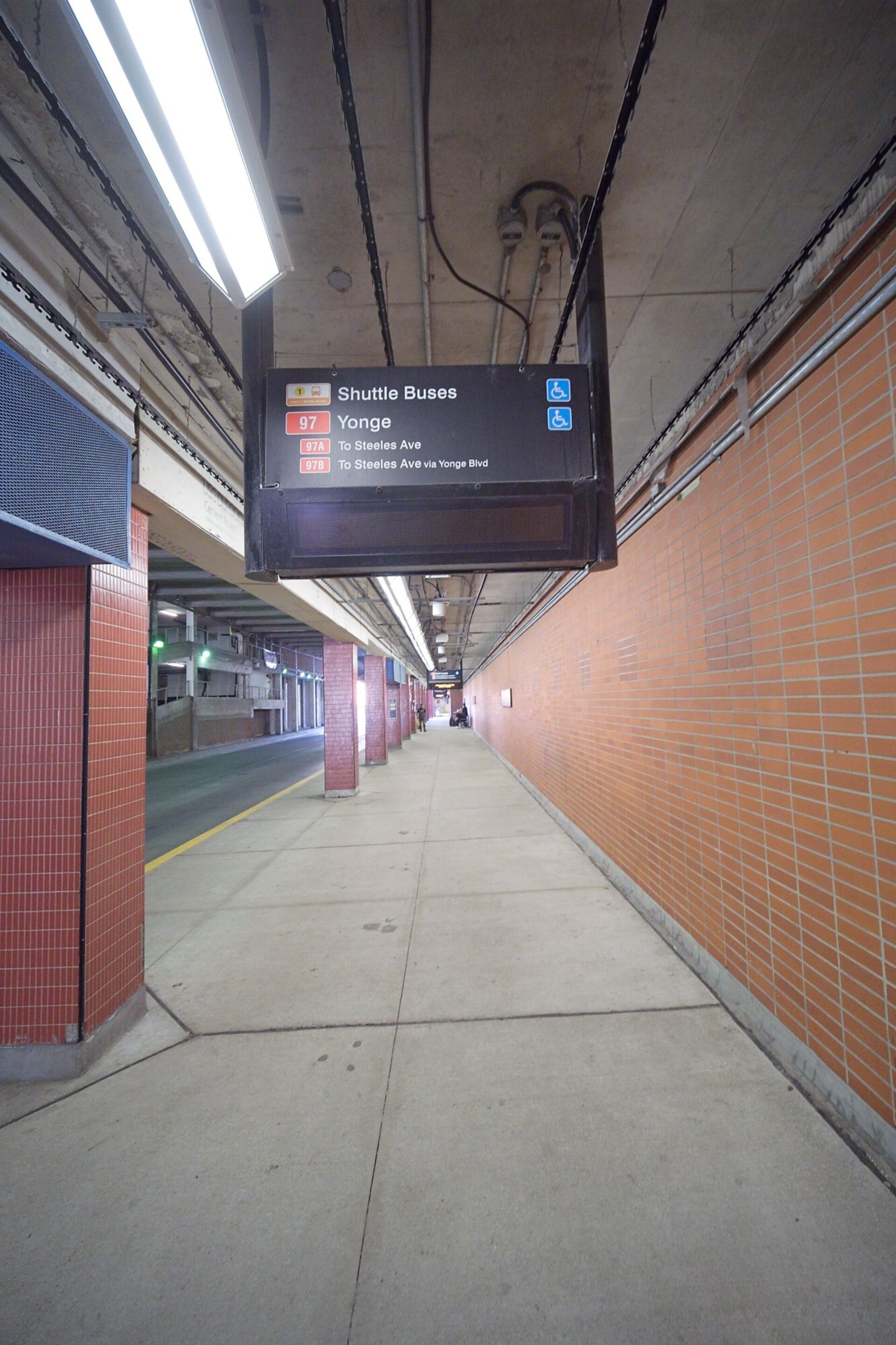 Empty bus bay.