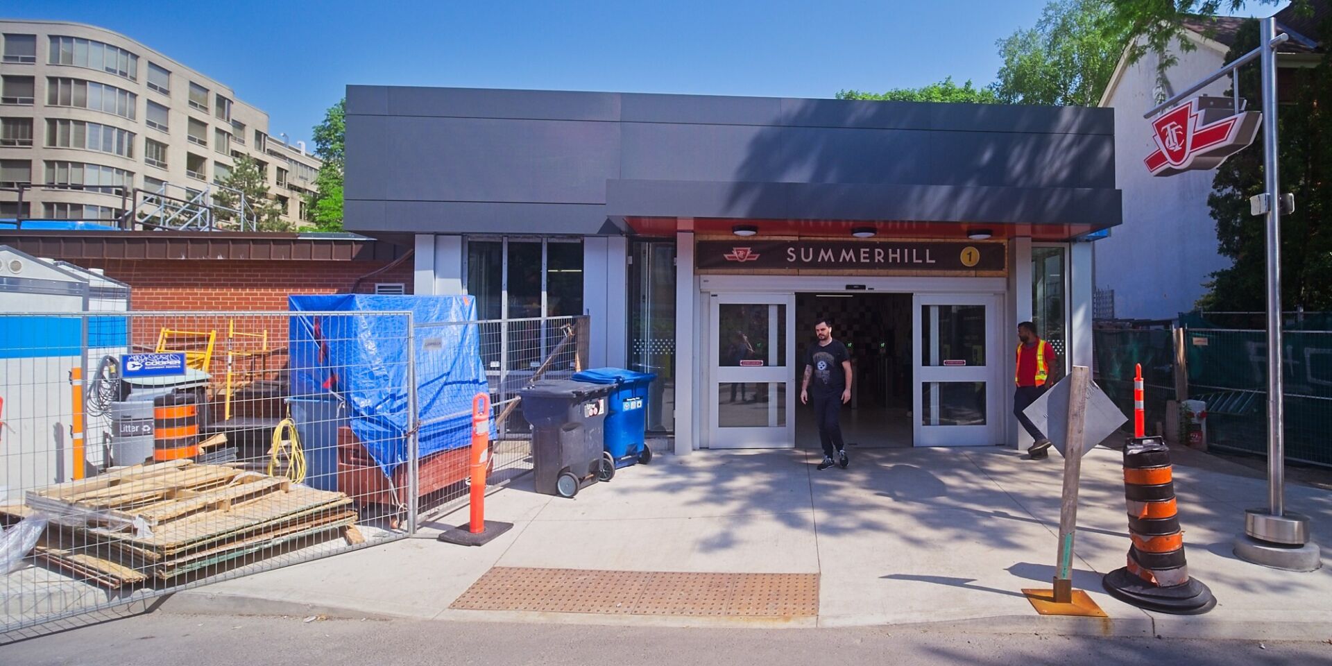 Construction work at the south entrance.