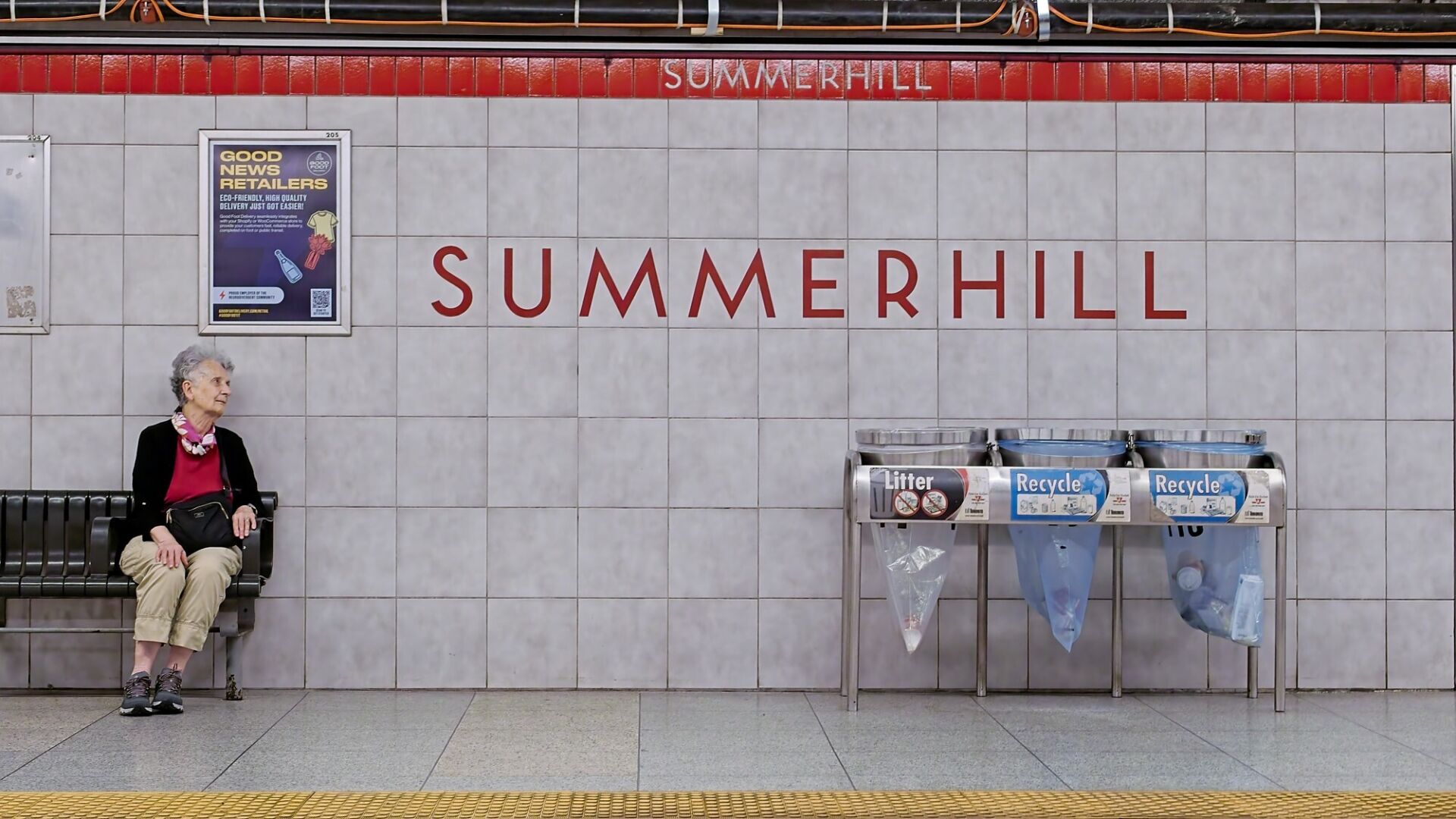 Waiting for the train.