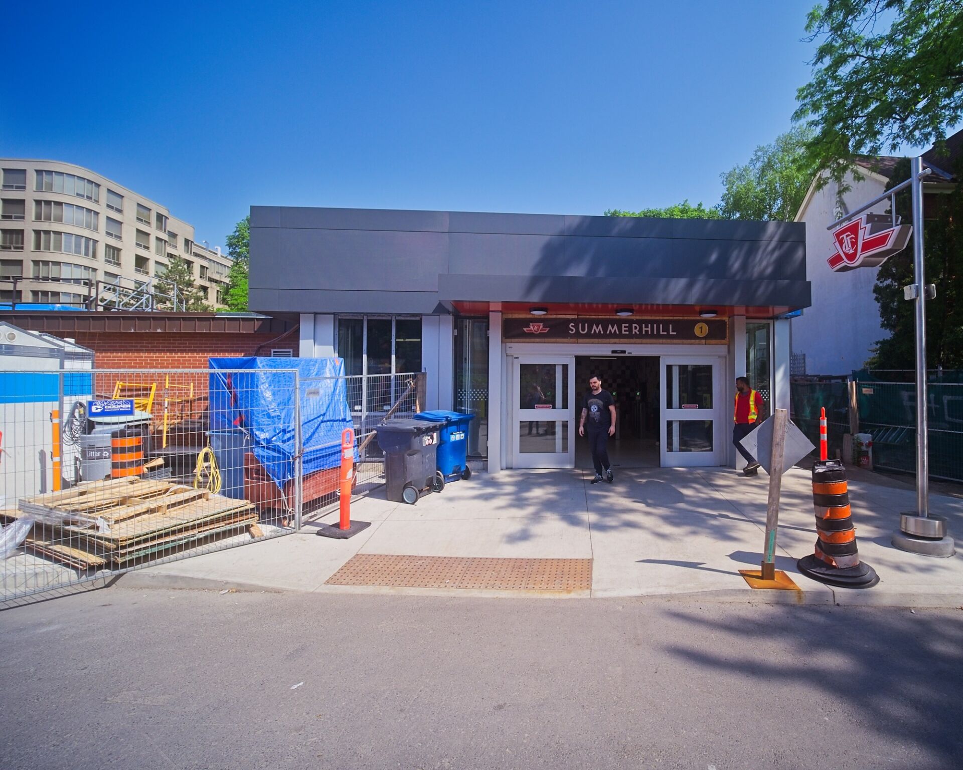 Construction work at the south entrance.