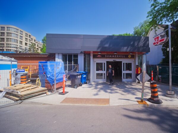 Construction work at the south entrance.