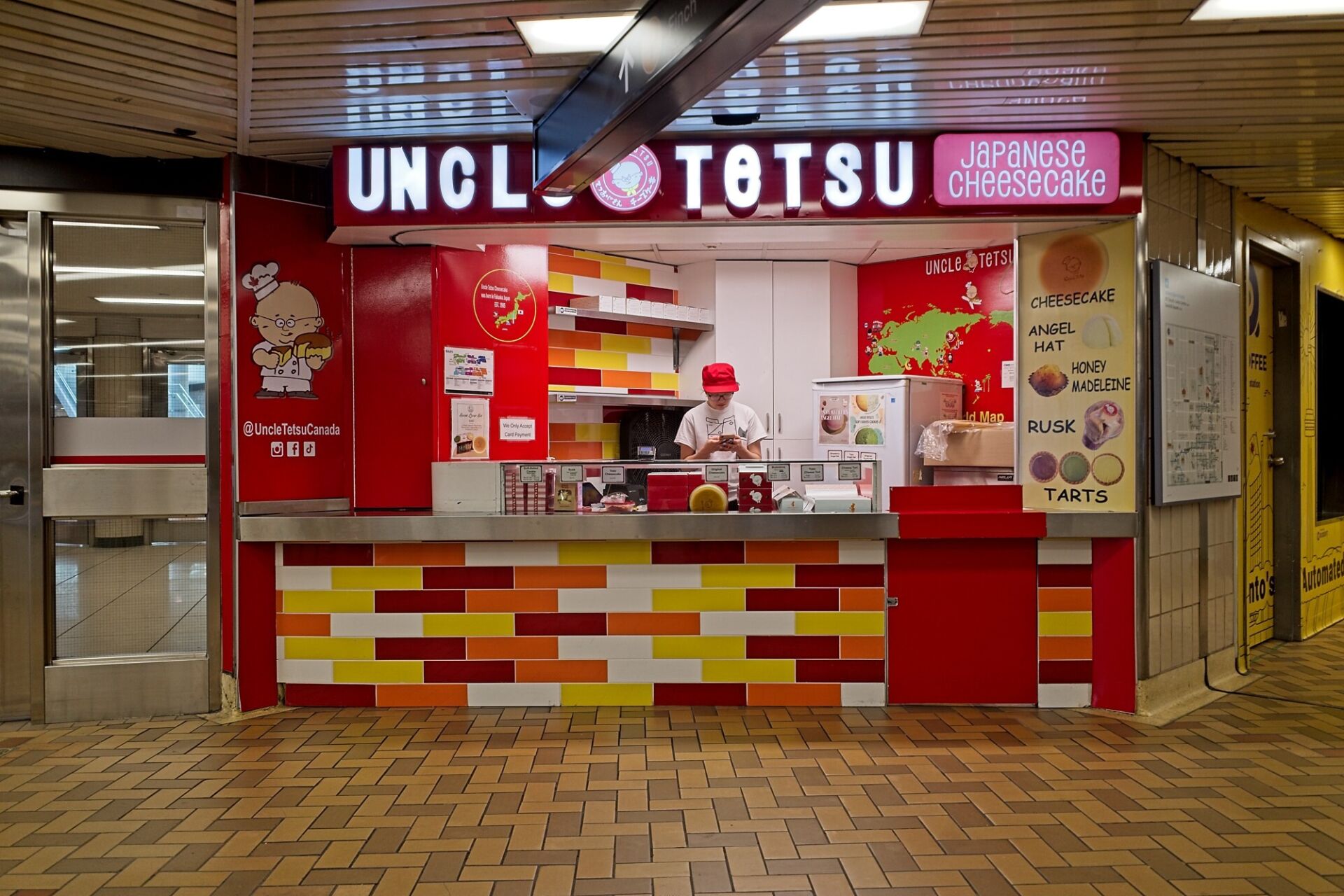 Uncle Tetsu at the exit into the Eaton Centre