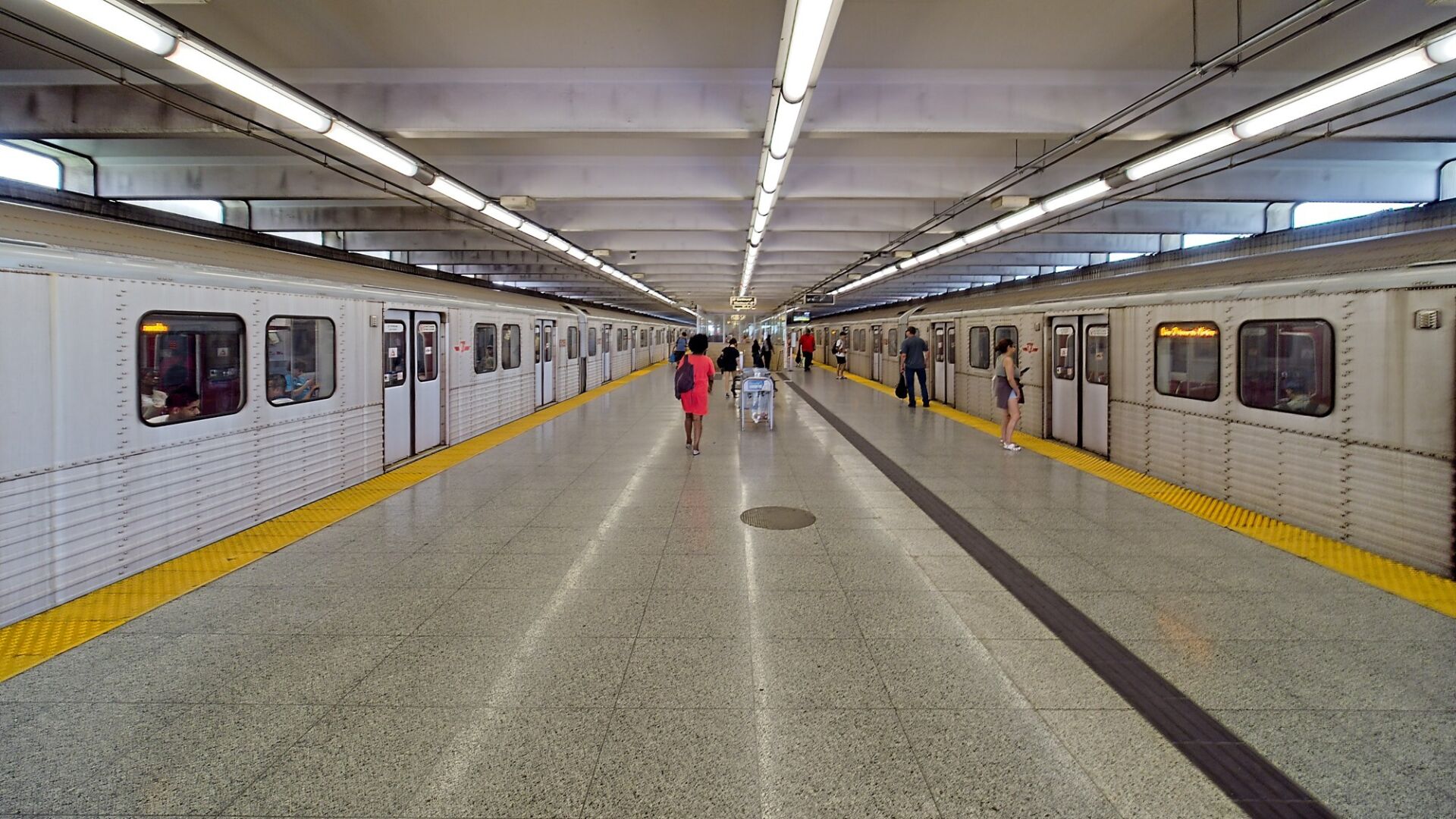 Trains at track level