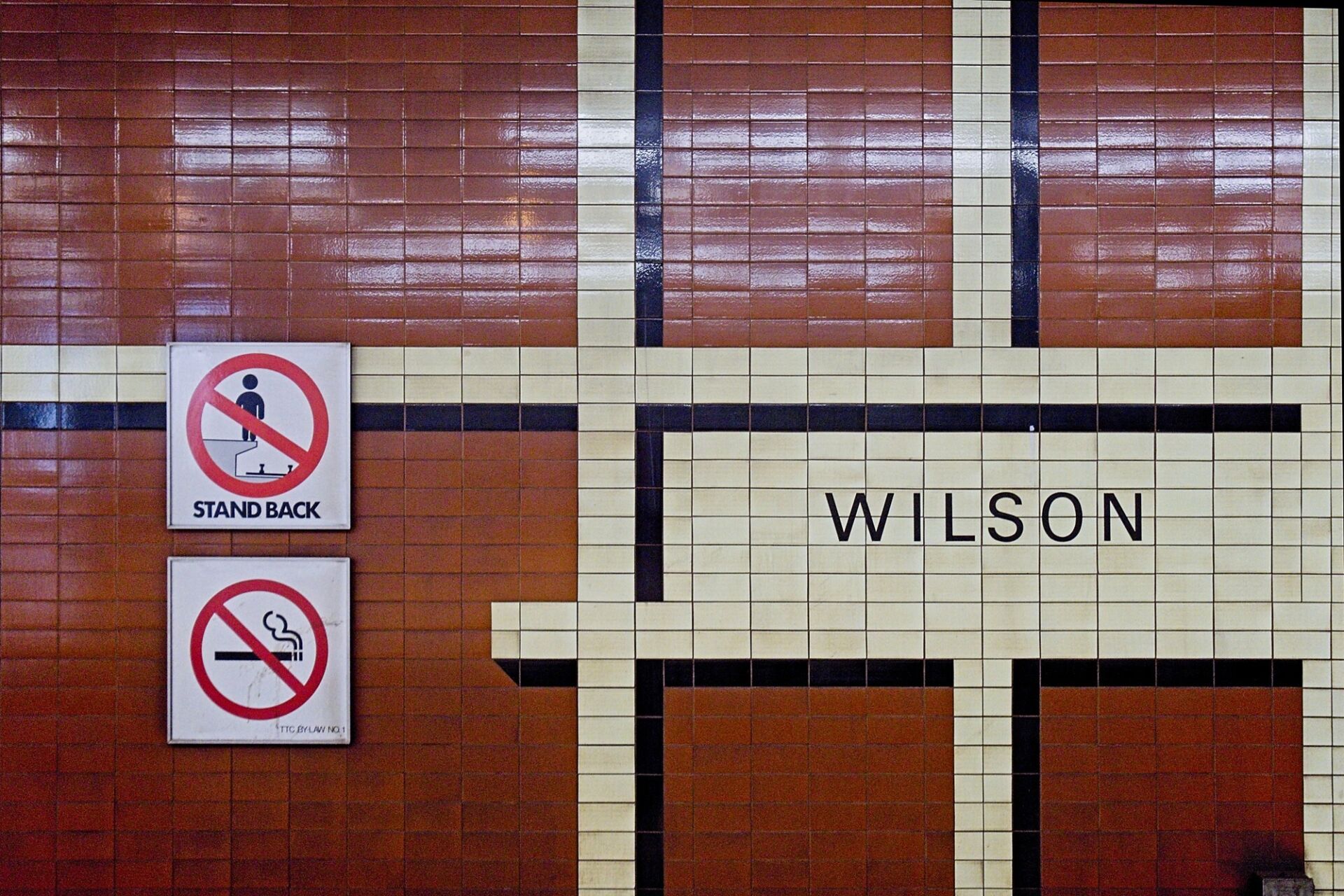 Wall Titles with station name - Wilson - at track level.