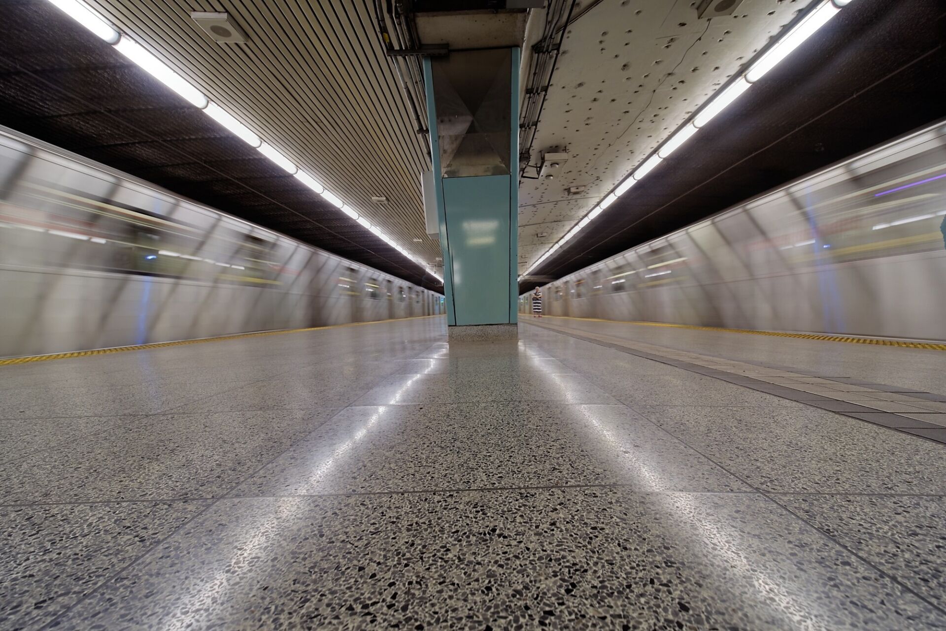 Long exposure at track level.